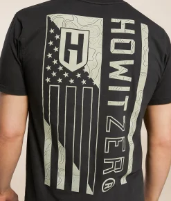 Tops|Graphic T-Shirts | Howitzer Flag T-Shirt Vintage Black