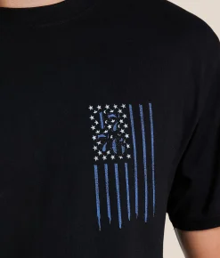 Tops|Graphic T-Shirts | Howitzer 76 Flag T-Shirt Black