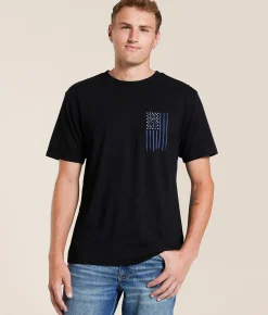 Tops|Graphic T-Shirts | Howitzer 76 Flag T-Shirt Black