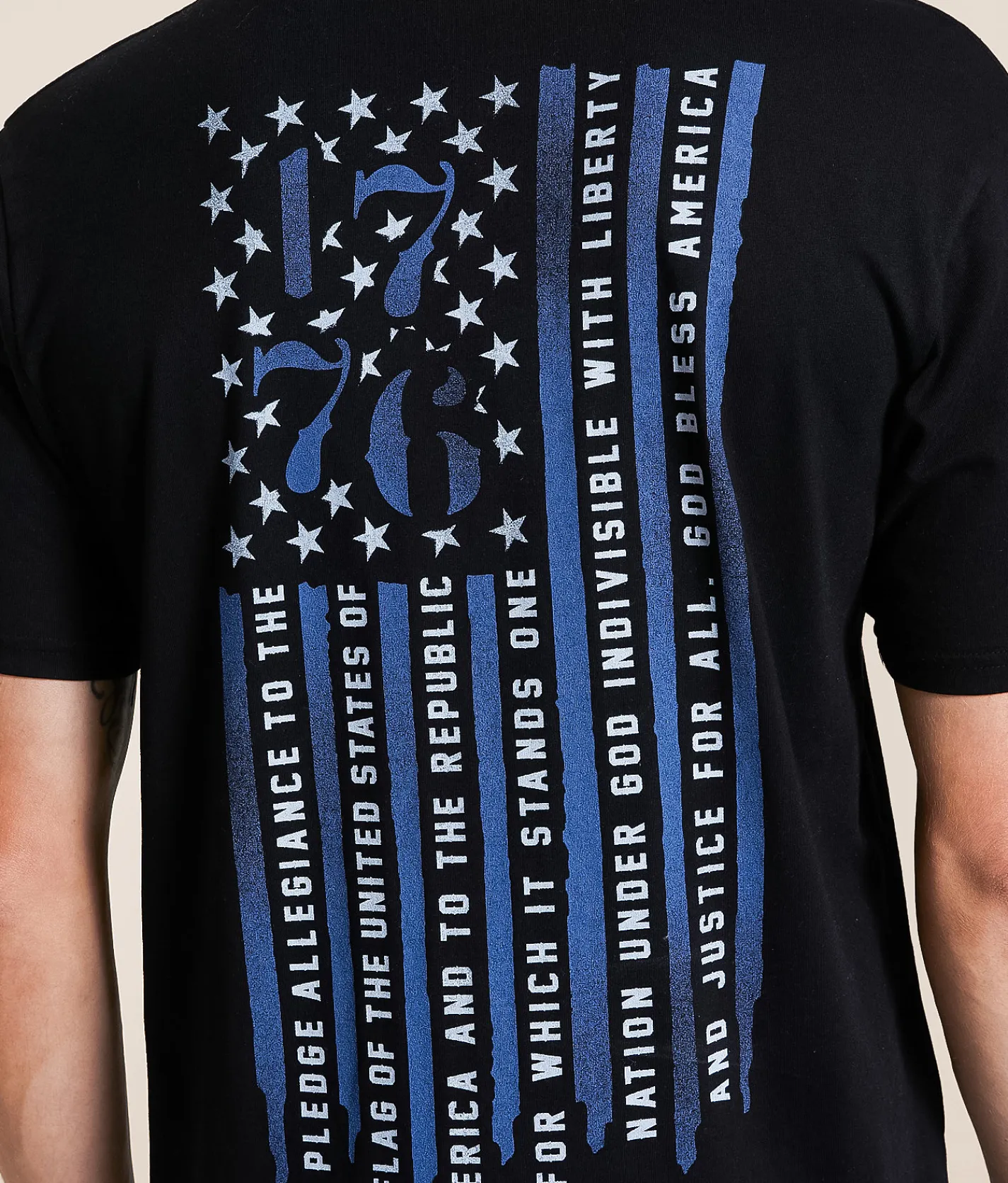 Tops|Graphic T-Shirts | Howitzer 76 Flag T-Shirt Black