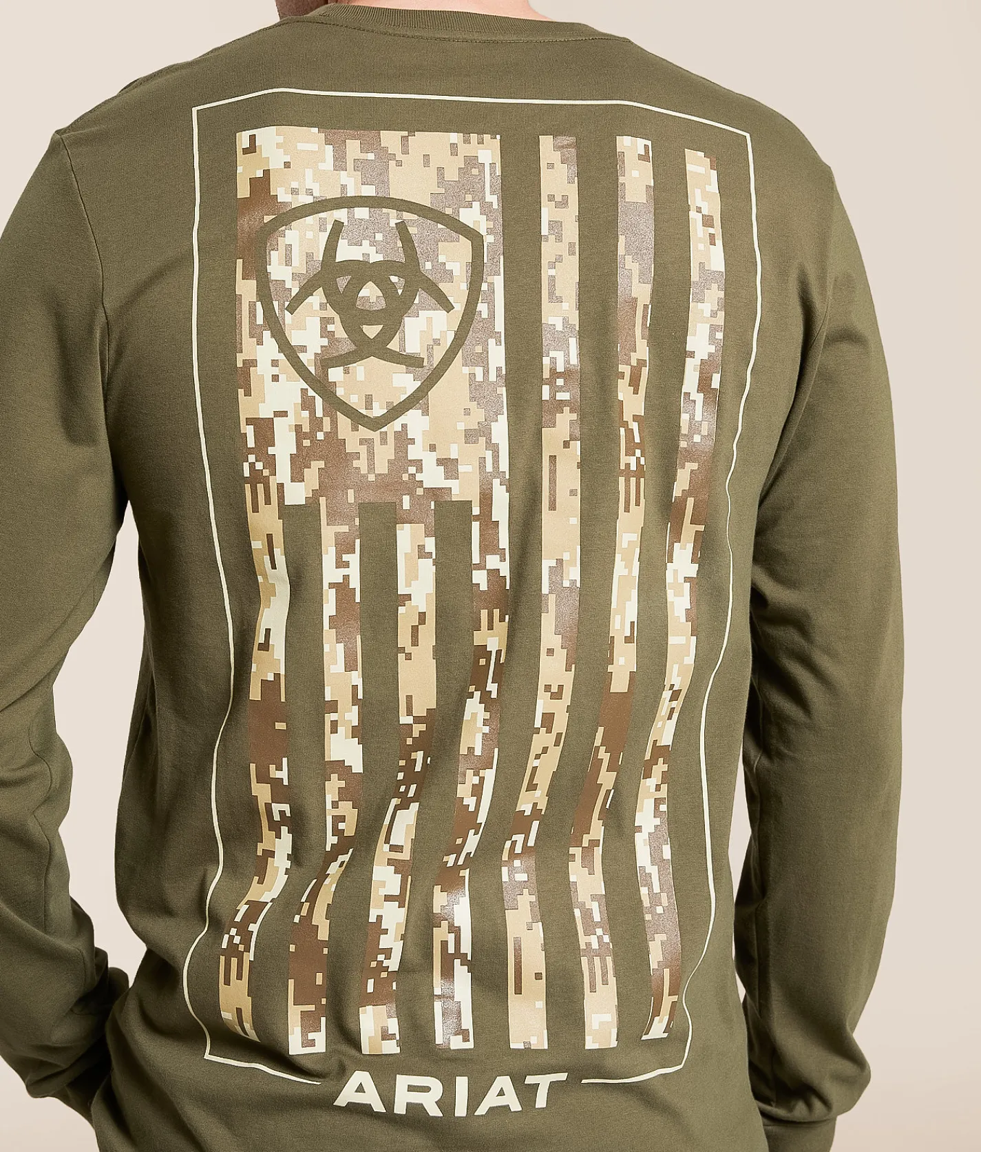 Tops|Graphic T-Shirts | Ariat Flag Vertical Patriot T-Shirt Army Green
