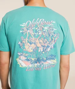 Graphic T-Shirts | Old Row Flamingos T-Shirt Seafoam