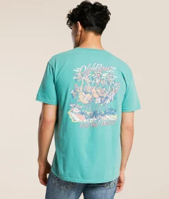 Graphic T-Shirts | Old Row Flamingos T-Shirt Seafoam