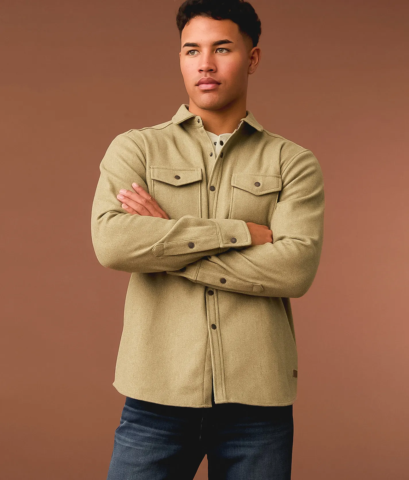 Tops | Outpost Makers Flannel Athletic Shirt Green