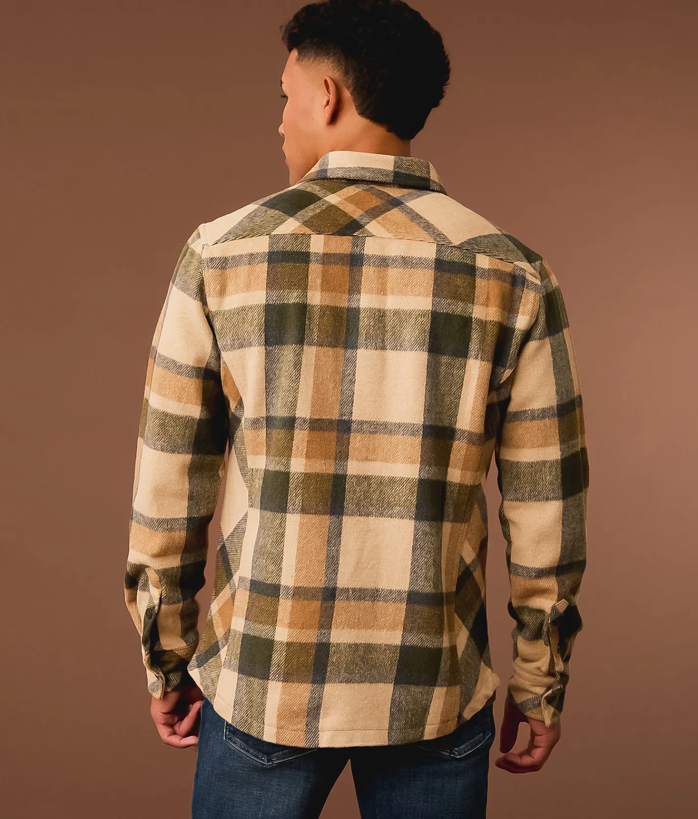 Outpost Makers Flannel Athletic Shirt Tan