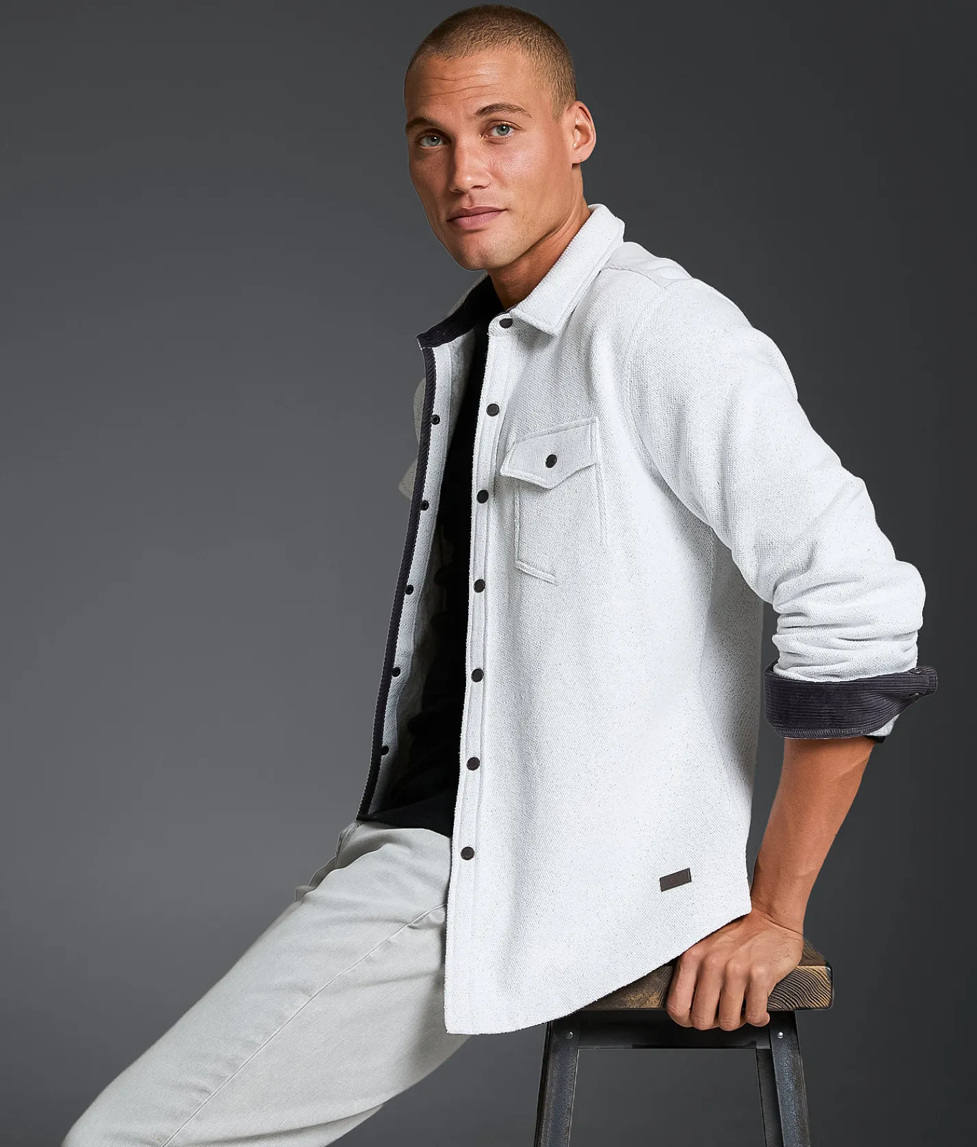 Tops | Outpost Makers Flannel Athletic Shirt Grey