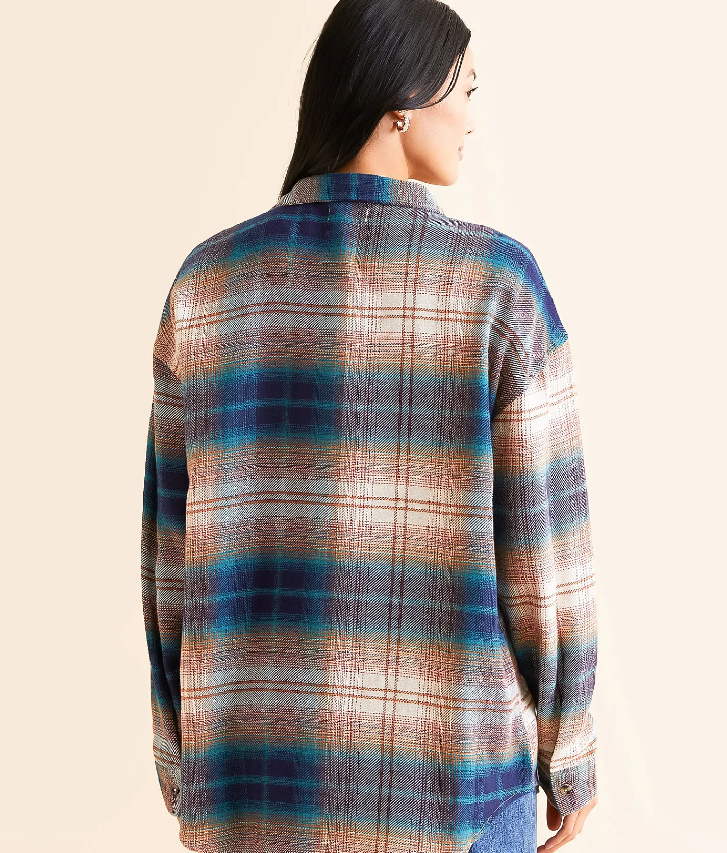 Tops | Modish Rebel Flannel Boyfriend Shirt Red Blue
