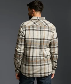 Tops | Outpost Makers Flannel Knit Athletic Shirt Grey Tobacco