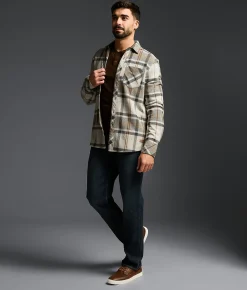 Tops | Outpost Makers Flannel Knit Athletic Shirt Grey Tobacco