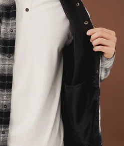 Tops|Coats & Jackets | Outpost Makers Flannel Shacket Black Grey White