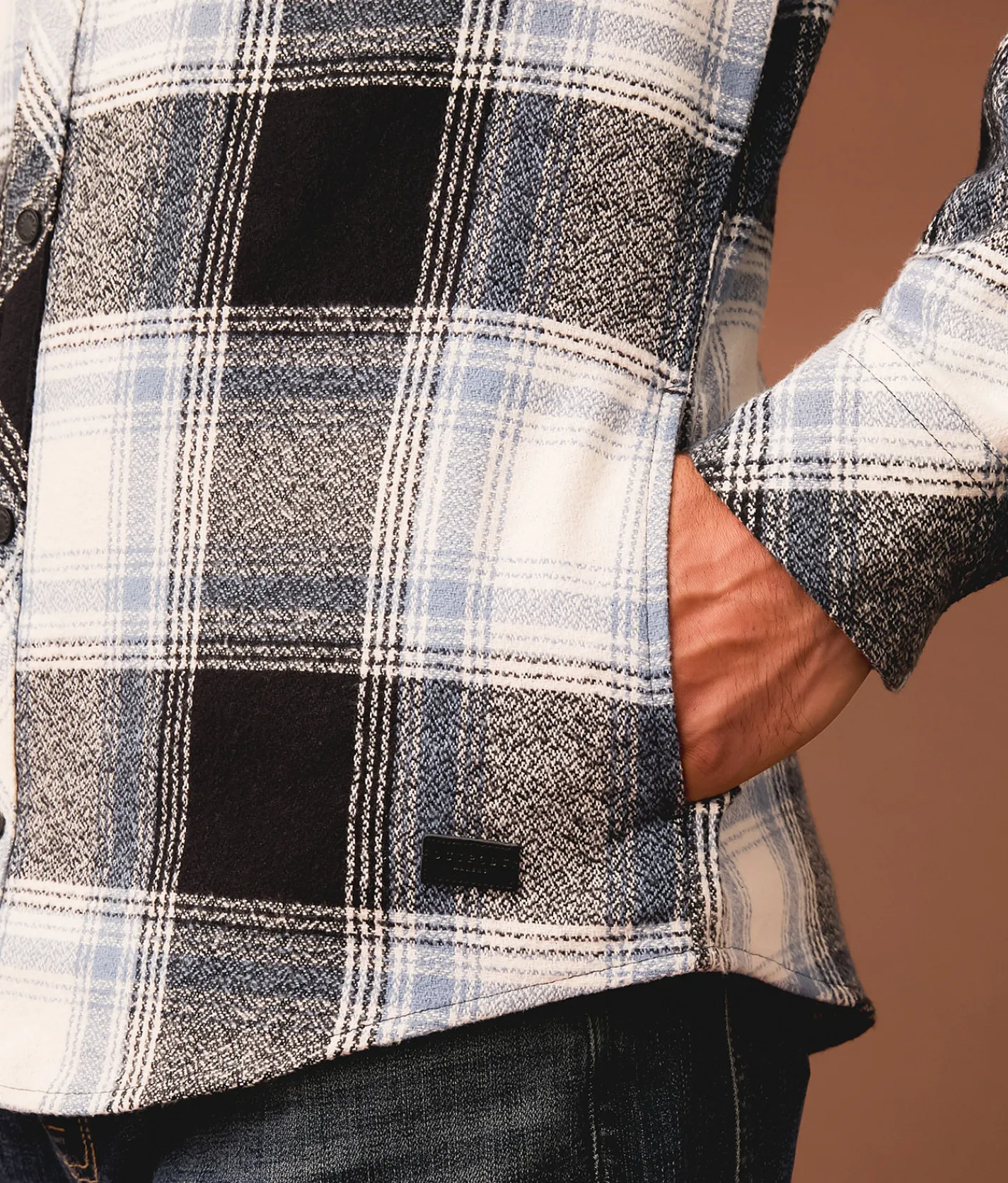 Tops | Outpost Makers Flannel Standard Shirt White Blue