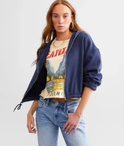 BKE Fleece Cropped Hoodie Ebony