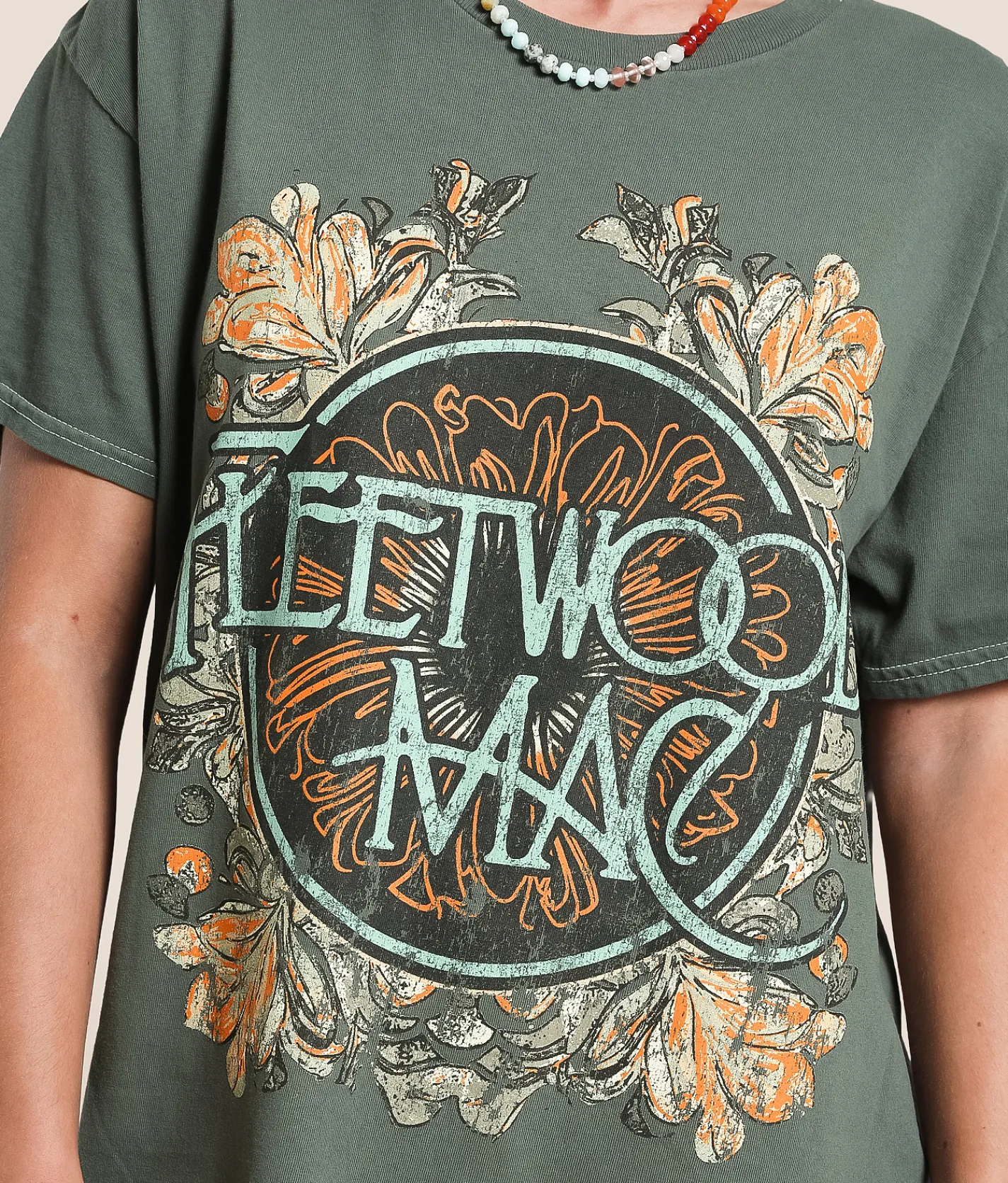 Merch Traffic Fleetwood Mac Band Oversized T-Shirt Laurel Wreath Outlet