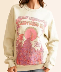 Merch Traffic Fleetwood Mac 1970 Oversized Pullover Cream Sale