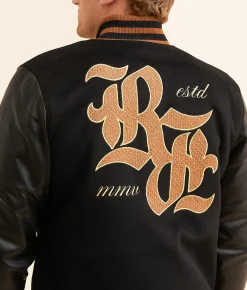 Rock Revival Fleur Varsity Jacket Black Online