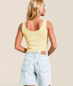 Tops | Hurley Floatin' Cropped Tank Top Golden Haze