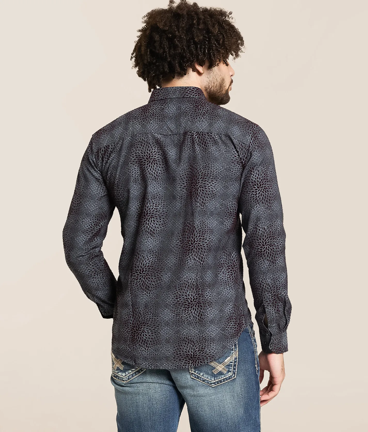 Eight X Flocked Shirt Grey Outlet