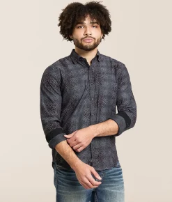 Eight X Flocked Shirt Grey Outlet