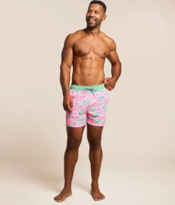 Bottoms|Swimwear | party pants Flockin Aye Happy Stretch Swim Trunks Mint Green