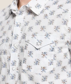 Panhandle Slim Floral Checkered Shirt White New