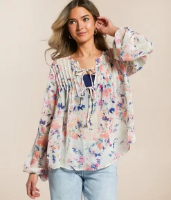 Tops | Daytrip Floral Chiffon Top Multi