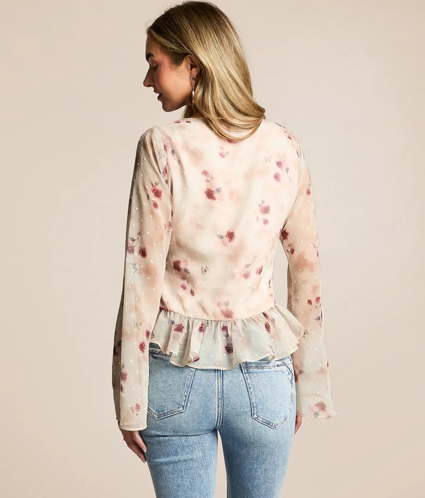 Willow & Root Floral Chiffon Top Pink Multi New