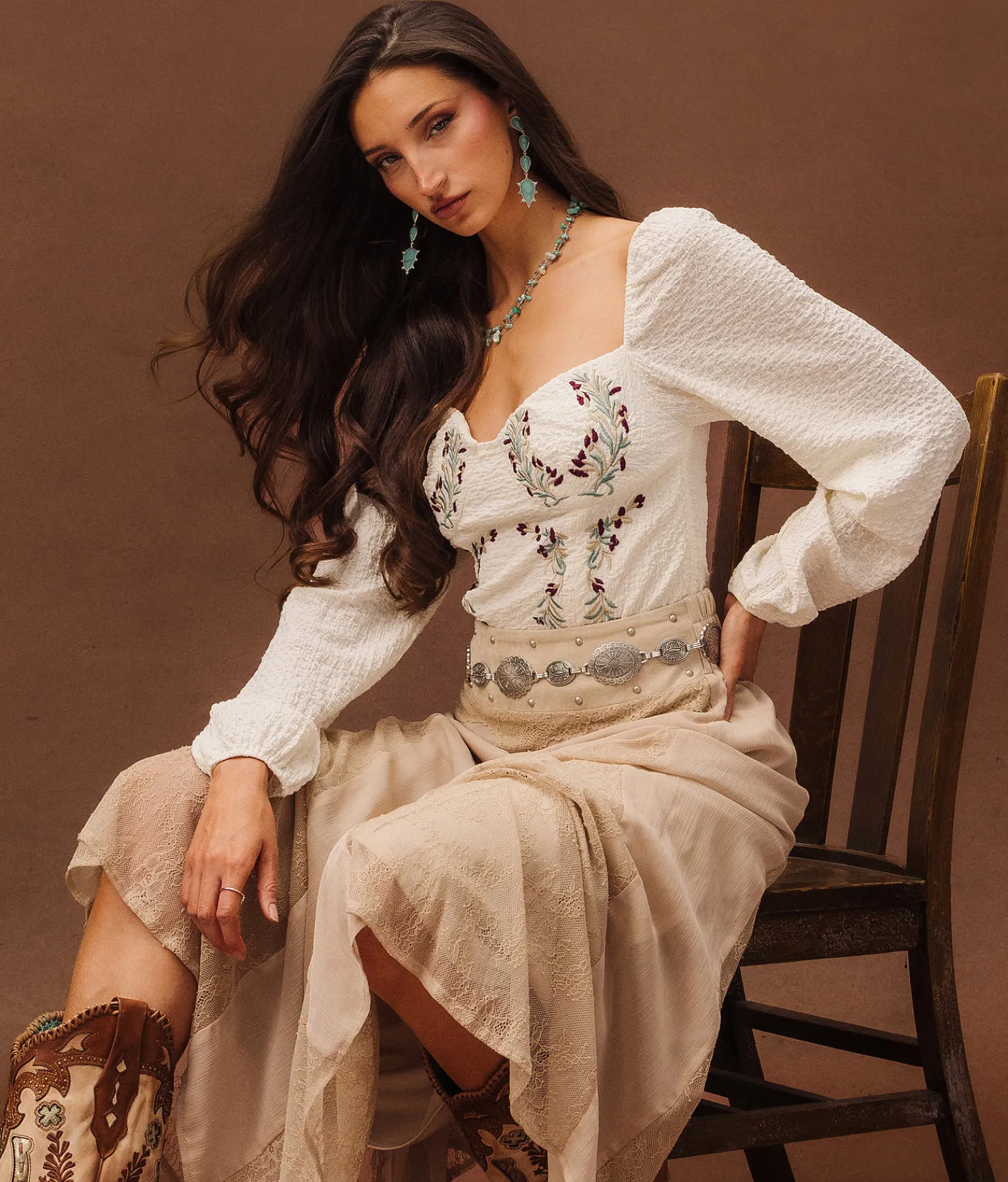 Tops | Sterling & Stitch Floral Corset Cropped Top Cream Multi