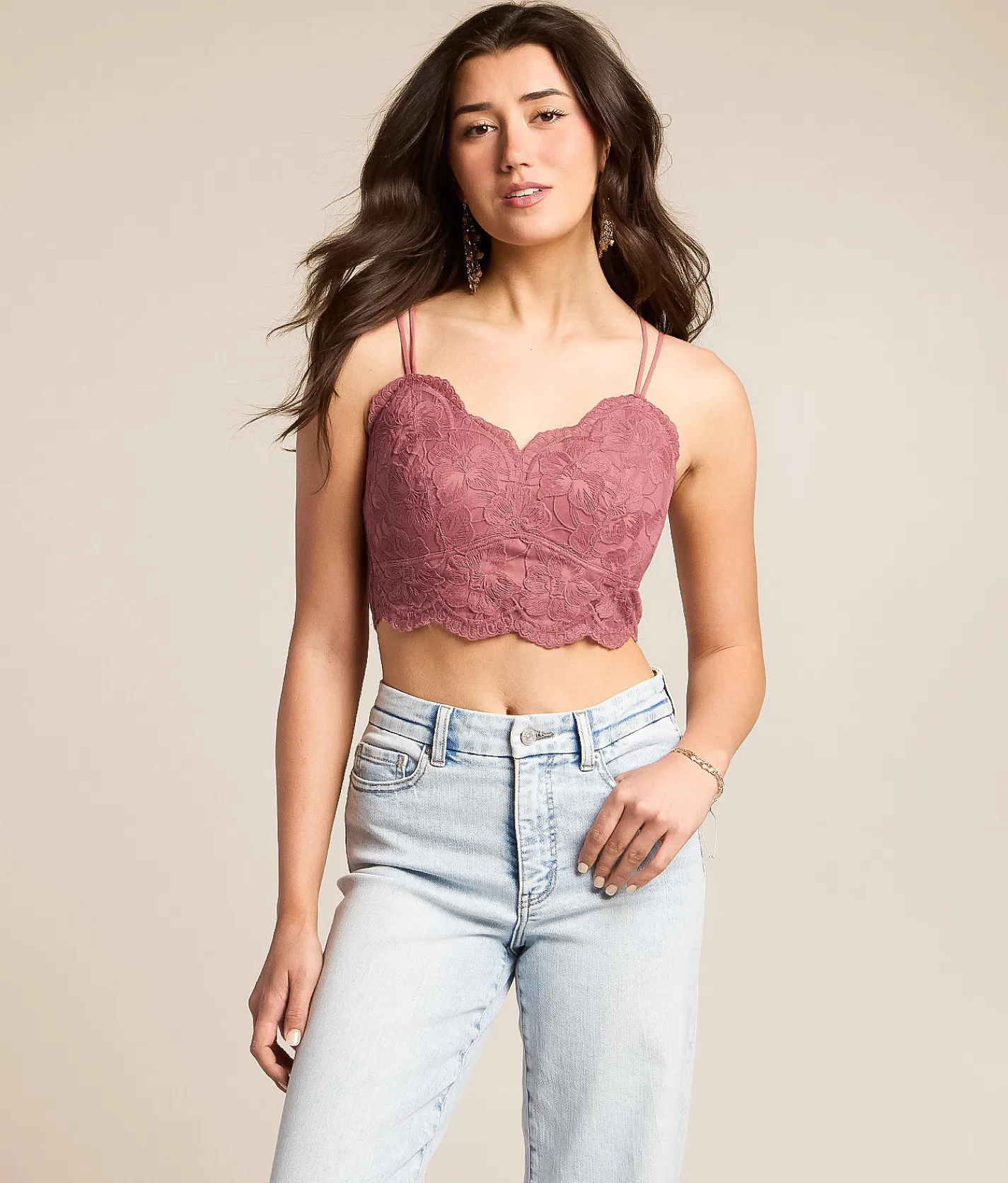 Tops | Willow & Root Floral Crochet Lace Brami Pristine