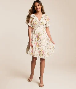 Dresses | Willow & Root Floral Eyelet Dress Cream Multi