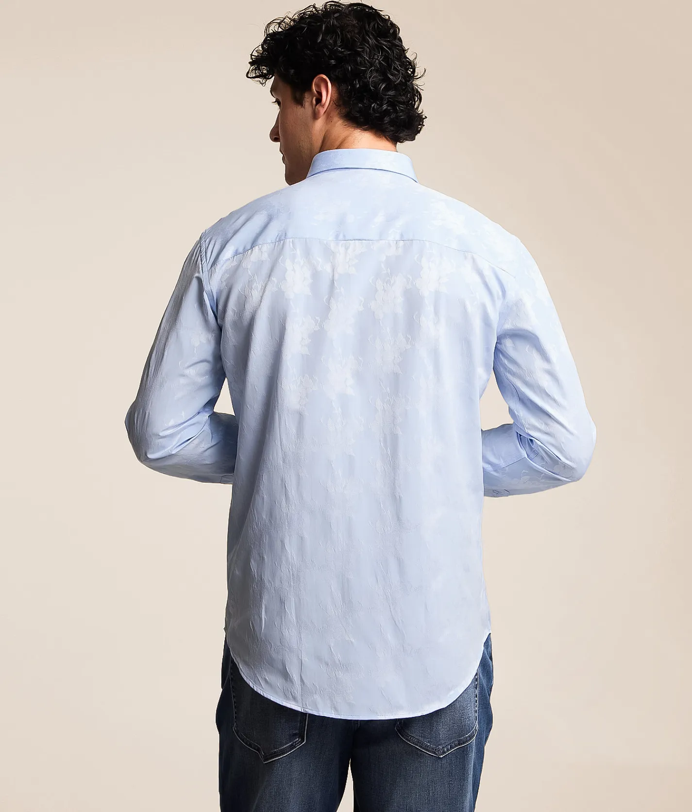 Tops | Eight X Floral Jacquard Shirt Light Blue