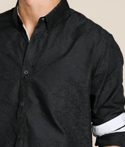 J.B. Holt Floral Jacquard Standard Shirt Black Best
