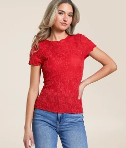 Tops | Willow & Root Floral Jacquard Top Cream