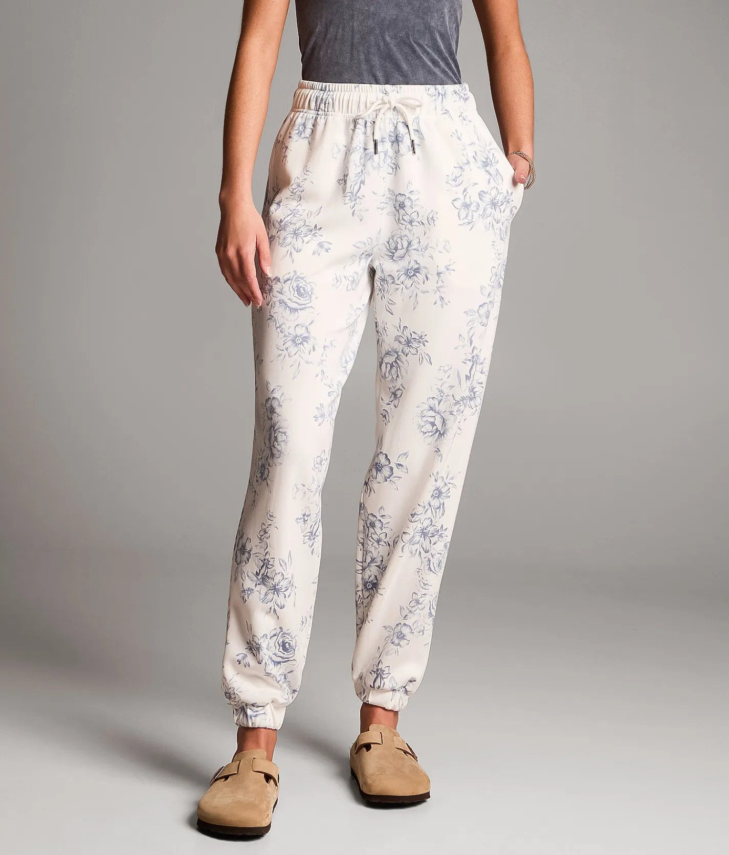 BKE Floral Jogger Blue White Online