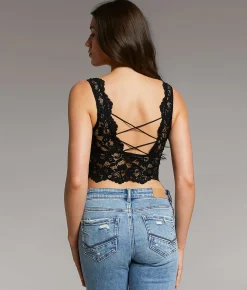 Tops | BKE core Floral Lace Full Coverage Bralette Apple Butter