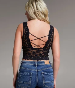Tops | BKE core Floral Lace Full Coverage Bralette Black