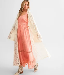 Gimmicks Floral Lace Kimono Birch