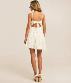 Angie Floral Lace Mini Dress Ivory Online