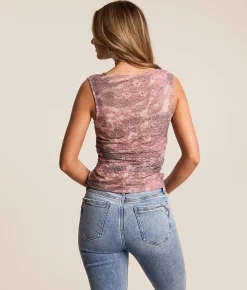 Willow & Root Floral Lace Tank Top Mauve Online