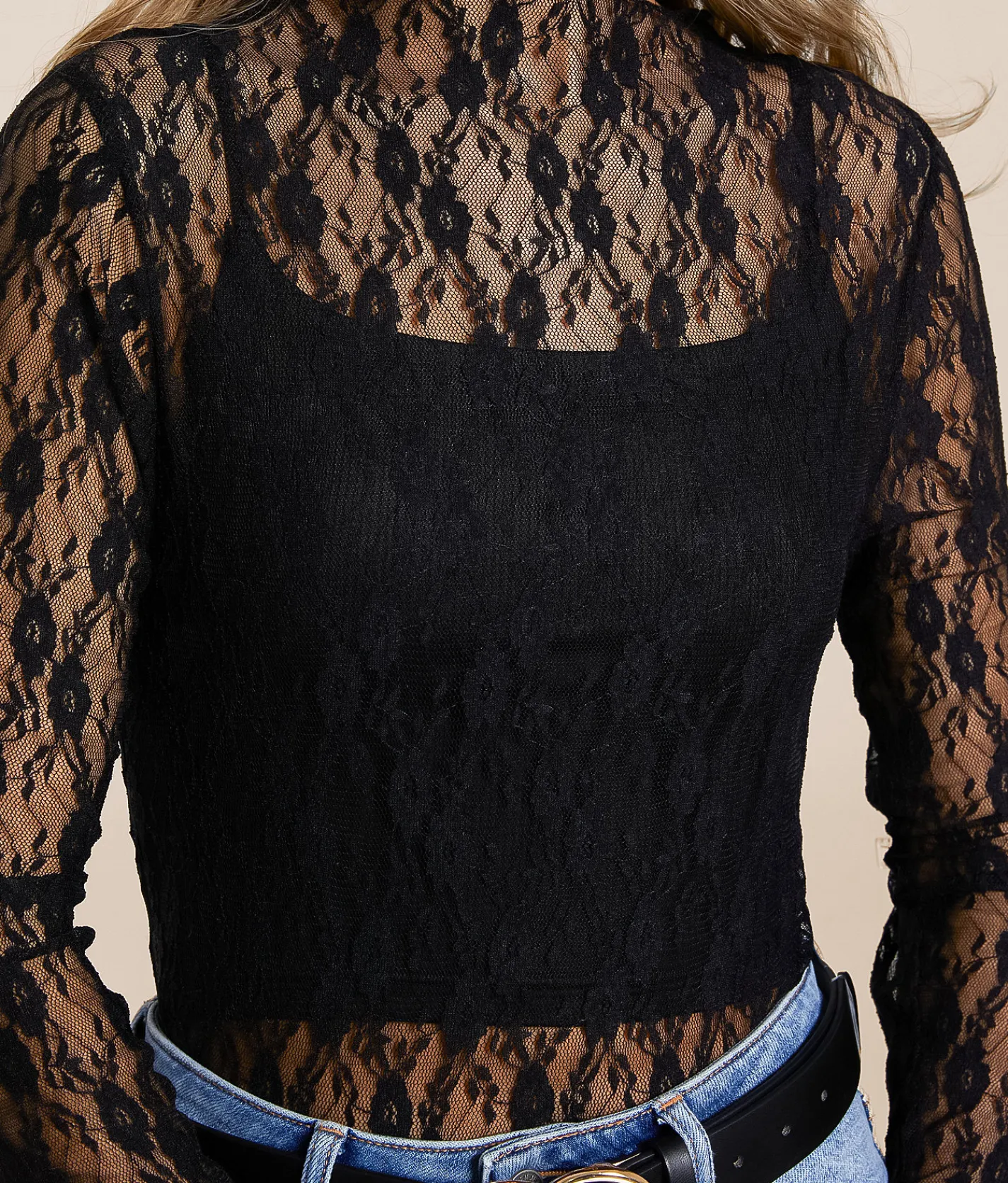 Willow & Root Floral Lace Top Black New