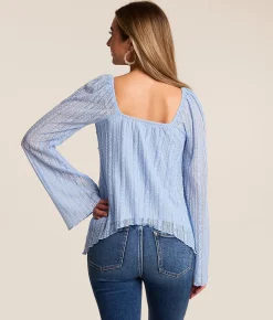 Willow & Root Floral Lace Top Blue Online