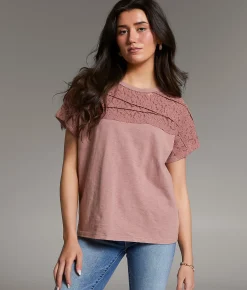 BKE Floral Lace Top Burlwood Outlet