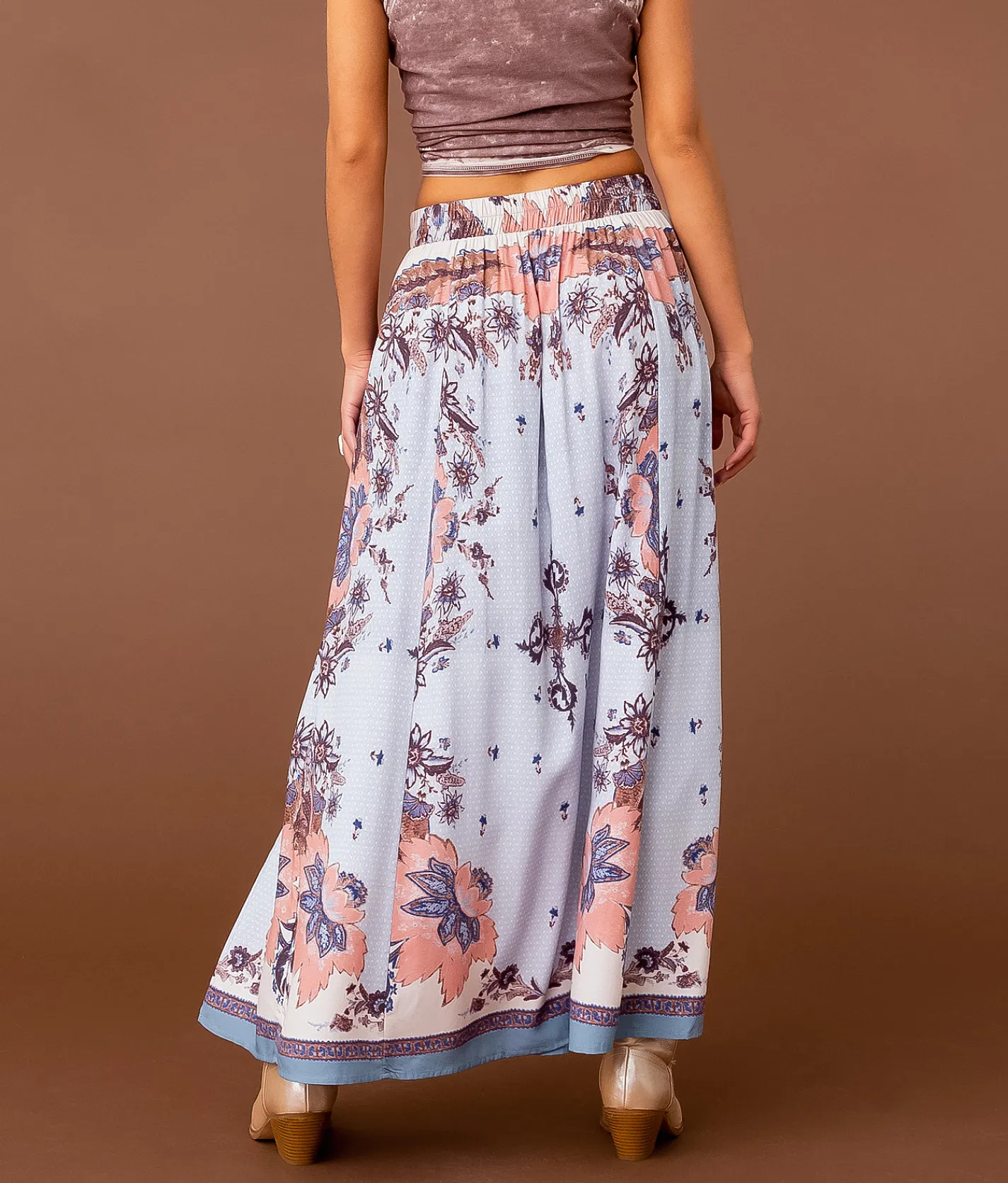 Sterling & Stitch Floral Maxi Skirt Multi Hot