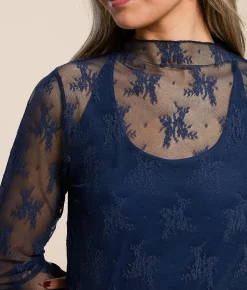 Tops | Willow & Root Floral Mesh Top White
