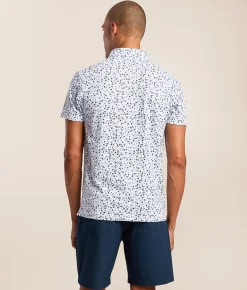 Tops | J.B. Holt Floral Performance Polo Ice Blue