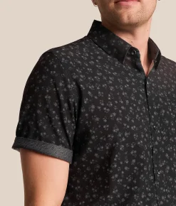 Tops | J.B. Holt Floral Standard Performance Stretch Shirt Black Grey