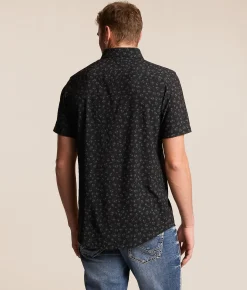 Tops | J.B. Holt Floral Standard Performance Stretch Shirt Black Grey