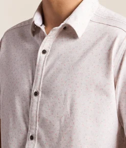 J.B. Holt Floral Standard Performance Stretch Shirt White Pink New
