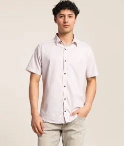 J.B. Holt Floral Standard Performance Stretch Shirt White Pink New