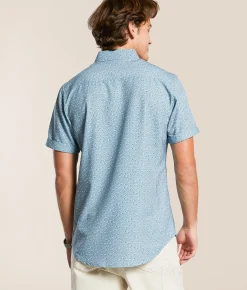 J.B. Holt Floral Standard Performance Stretch Shirt Blue