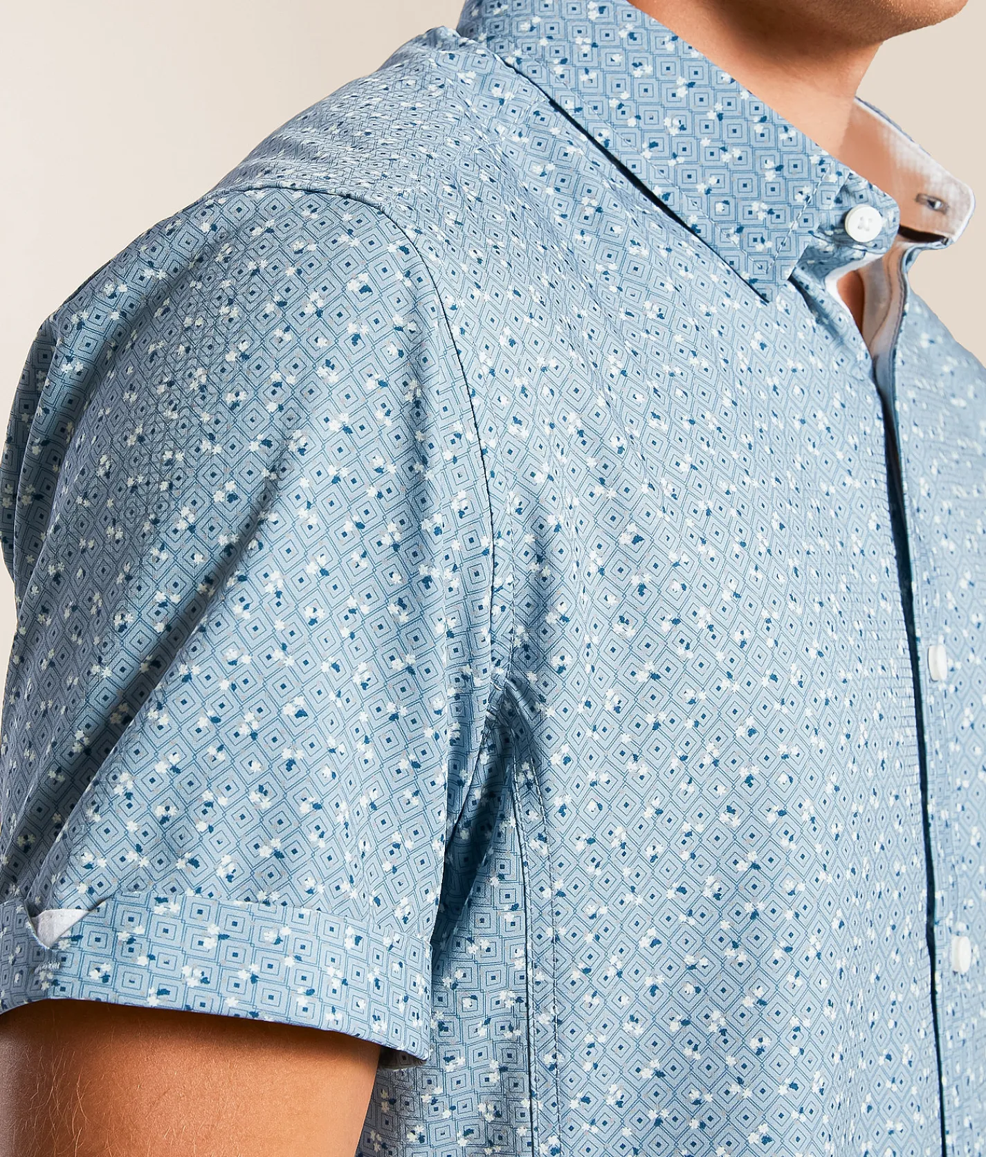 J.B. Holt Floral Standard Performance Stretch Shirt Blue
